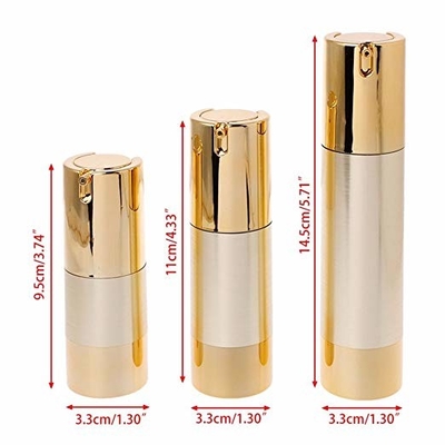 UV Technical Small Gold Airless Pump Butelki 15 ml 30 ml 50 ml