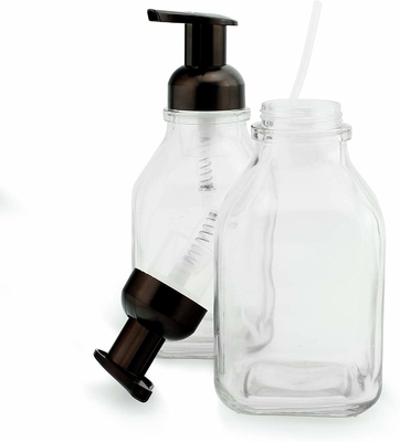 Butelki z pompką do balsamu LinDeer Black PET o pojemności 500 ml, przezroczyste