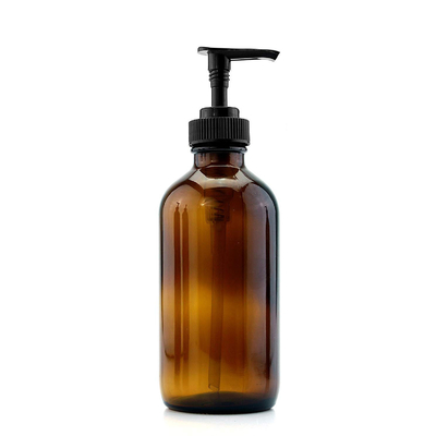 PET Brązowa 500 ml plastikowa butelka na balsam z 28 mm czarną pompką