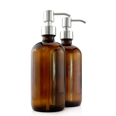 Butelki z balsamem o pojemności 500 ml z brązowego szkła z dozownikiem pompy 28 mm