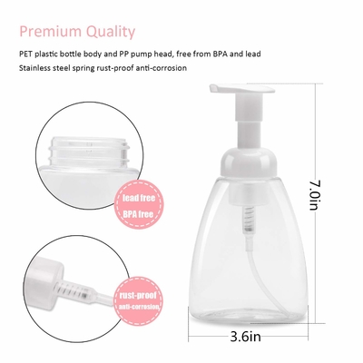 Przezroczyste 500 ml puste plastikowe butelki z balsamem z pompką 28 mm