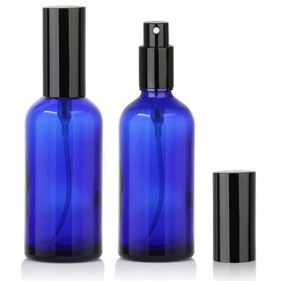 LinDeer 50ml Niebieska szklana butelka z rozpylaczem kosmetycznym z czarnym opryskiwaczem mgły