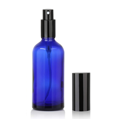 LinDeer 50ml Niebieska szklana butelka z rozpylaczem kosmetycznym z czarnym opryskiwaczem mgły
