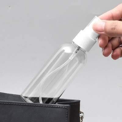 Przezroczyste plastikowe słoiki PET o pojemności 100 ml z pompką 24 mm